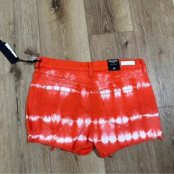 Blank NYC The Essex Classic Cut-Off Short Orange Tie-Dye Denim Size 27 NWT - Picture 8 of 8